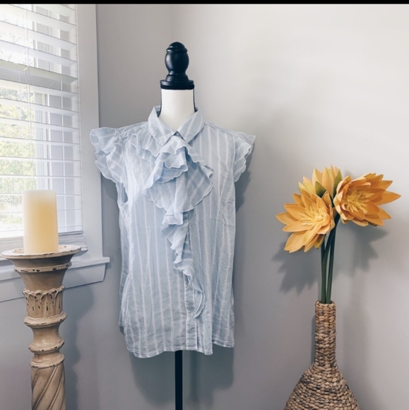 Final/PRICE FIRM Lane Bryant ruffle striped top - Picture 8 of 9